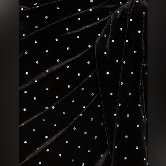 Michael Costello x Revolve London Dress in Black Velvet & Rhinestones XS - Picture 10 of 13